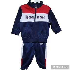 Reebok red white and blue 2 piece track suit Size 3/6 months